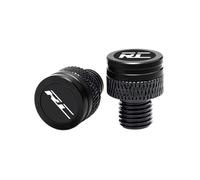 2 tapas de aluminio para agujeros espejo motocicl PARA RC390 RC125 RC200 Accesorios Para Tapones De Espejo Retrovisor Lateral CNC Para Motocicleta(Black)