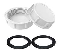 2 tapas de extremo plástico blanco, tapa ciega sello drenaje a prueba fugas con rosca hembra 40 mm for tuberías residuos lavadora, cocina, baño y lavandería