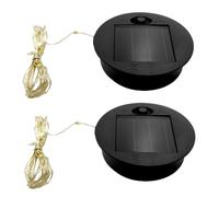 2 tapas de linterna de panel solar con cadena de luces, parte superior de repuesto para luces solares de flores al aire libre, 6 cm, redondas