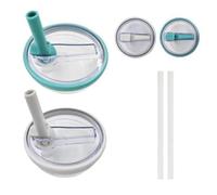 2 tapas de popote reemplazables de 40 onzas para Stanley Quencher, tapa de popote de repuesto para HydroJug, tapas de vaso resistentes a salpicaduras a prueba de derrames (blanco + verde lago)