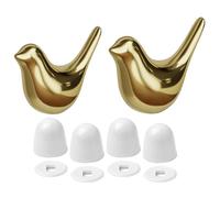 2 tapas decorativas de cerámica para inodoro con diseño de pájaro dorado, bonitas decoraciones de baño para baño, hogar, parte inferior del cuenco