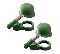 2 tapas divertidas para botellas de casco de soldado, a prueba de polvo, para botellas estándar, reutilizables, para fiestas y barbacoas, color verde 2