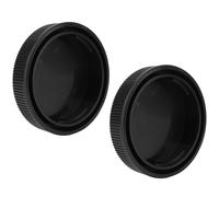 2 tapas protectoras portátiles de plástico para lentes de cámara, compatibles con lentes Canon EOSR Full Frame, color negro.