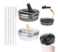 2 tapas Stanley Cup impermeables, reutilizables de repuesto para vasos de 40 oz para accesorios Stanley Cup, botella Stanley, tapa lata con (Black+White)