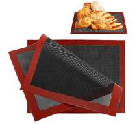 2 Tapete Silicona Horno, 40x30cm Alfombrilla Microperforada Para Horno, Reutilizable Antiadherente Antideslizante Tapete de Silicona Para Hornear, Alfombrilla para Hornear para Pizza,Galletas,Pasteles