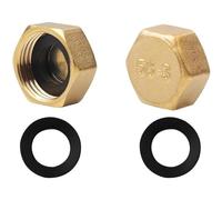 2 tapones ciegos de 1/2 pulgadas, tapón ciego para tubería de agua, tapa de válvula angular, con anillos de sellado para tubos de jardín y exteriores