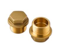 2 tapones de latón de 1/2" con anillo de goma, tapón ciego, adecuado para baño, calefacción, sistema de agua potable y sistemas de agua