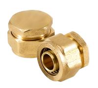 2 tapones de rosca de 20 mm x 2 mm, tapón para tubo compuesto de aluminio, transición de rosca, anillo de sujeción de latón, para tubos compuestos multicapa, tubo compuesto de aluminio, calefacción y