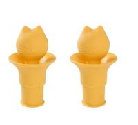 2 tapones de vino de silicona reutilizables 2 en 1, sellado al vacío universal para botellas de vino, botellas de refresco y agua con gas (diseño de gato)