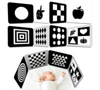 2 Tarjetas de Estimulación Visual para Bebés, Tarjetas Didácticas de Alto Contraste en Blanco y Negro, Doble Cara, Juego de Tarjetas Sensoriales de Desarrollo Montessori para Bebés Recién Nacidos