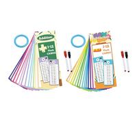 2 Tarjetas didácticas de Las Tablas de multiplicar, Tablas de multiplicar y resta para niños, Tarjetas didácticas de matemáticas para 1.º a 3.º Grados