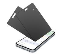2 tarjetas finas de rastreador de billetera para Android, inalámbricas, recargables, compatibles con Google Mi dispositivo, aplicación (Android solamente), color negro