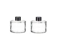2 tarros difusores de cristal redondos vacíos de 50 ml, difusores de aromaterapia, jarrón, dispensador de aroma de repuesto para bricolaje, juegos de difusor de varillas de repuesto, proyectos de