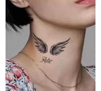 2 Tatuajes Temporales De Alas De Ángel Para Muñeca, Letras En Inglés, Diseño Pequeño De Hierbas, Tatuajes Falsos 2 Semanas De Duración, Antirozaduras, Antirreflejos, Para Hombres Y Mujeres.