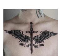 2 Tatuajes Temporales De Hierbas, Tatuajes Falsos De Jugo Para Mujeres Y Hombres, Semipermanentes, No Reflectantes, Resistentes Al Agua, Con Alas En El Pecho Durante 2 Semanas.