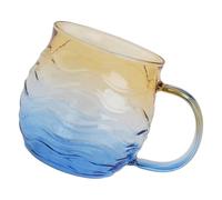 2. Taza de vidrio de mar soplado artesanal, taza de diseño costero con textura única para vino y bebidas calientes, artículos de regalo inspirados en la playa, decoración para amantes del mar, taza de