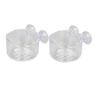 2 tazas de alimentación acrílicas para camarones, gusanos rojos vivos, alimentador de peces para acuarios, planaria, atrapador de sanguijuelas