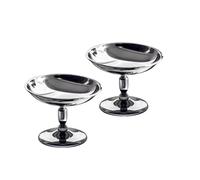 2 tazas de helado de acero inoxidable 304, soporte único para postres, soporte de helado, tazas de postre para fiestas, platos de postre pequeños