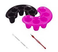 2 Tazones para Remojar Uñas con 1 Empujador de Cutículas de Doble Cabeza y 1 Cuchillo Recortador de Cutículas en Forma de V, Herramienta de Esmalte de Uñas de Plástico Engrosado.