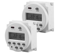 2 temporizadores CN101A de 12 V, temporizador digital LCD, relé de tiempo programable de 12 V, temporizador digital LCD, temporizador semanal, adaptable a una variedad de tareas de control de tiempo