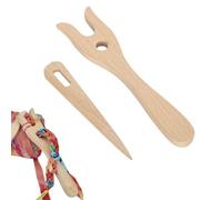2 tenedores de tejer, tenedor de punto para niños, agujas de tejer de madera, tenedor de tejer hecho a mano, herramienta para tejer pulseras, collares, herramientas para collares