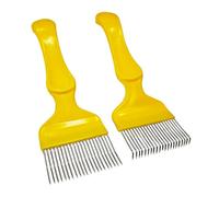 2 tenedores para cortar miel, aguja recta, aguja curvada, tenedor para cortar miel, tenedor de corte de miel de 21 dientes, raspador de panal, tenedor de apertura de tapa de colmena, accesorios para