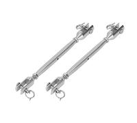 2 Tensores de Mandíbula Y Mandíbula M5, Tensor de Cable de Acero Inoxidable, Sujetador de Conector de Gancho de Tensor de Mandíbula Ajustable para Barandilla de Cable de Aparejo (mch)