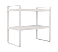 2 Tier Desk Organizer Shelf - Space Saving Storage Stand, Durable Display Rack, Multi Purpose Organizer | Home, Bedroom, Kitchen, Cabinet, Pantry, Table, Countertop, Book Storage, Room Decor, Perfume