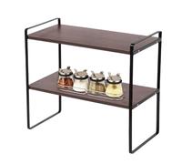 2 Tier Desk Organizer Shelf - Space Saving Storage Stand, Durable Display Rack, Multi Purpose Organizer | Home, Bedroom, Kitchen, Cabinet, Pantry, Table, Countertop, Book Storage, Room Decor, Perfume