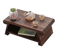 2-Tier Foldable Coffee Table Classical Tatami Zen Tea Table Low Coffee Table with Storage Shelf Japanese Tatami Table (Size : 80x40x33cm)