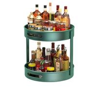 2 Tier Lazy Susan Turntable Organizer，12'' Rotating Spice Rack ，Countertop Organizer for Cabinet, Kitchen, Bathroom, White，Black, Green(Verde)