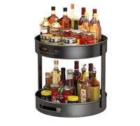2 Tier Lazy Susan Turntable Organizer，12'' Rotating Spice Rack ，Countertop Organizer for Cabinet, Kitchen, Bathroom, White，Black, Green(Zwart)