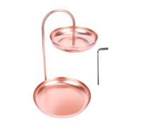 2 Tiered Fruit Tray Large Capacity Simple Nordic Style Rose Gold Metal Snack Tray for Home Office Company Front Desk Cafe