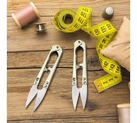 2 tijeras de resorte para sastrería, cortahilos de costura de costurera profesional de metal con forma de U, corte preciso para bordado, tela, hilos, bricolaje, bonsái, huerto, plantas