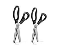 2 tijeras dentadas, tijeras de sastre profesional apretadas y divididas para costura, tijeras onduladas con asa, mezcla, tijeras zig zag para tela, tela de punto, seda, papel, artesanía,