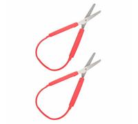 2 tijeras para niños, tijeras de diseño adaptativo en L, color rojo, tijeras de agarre colorido, soporte derecho e izquierdo para cortar tela, escuela, costura, preescolar, proyectos de bricolaje