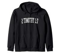 2 Timoteo 1:7 Verso de la Biblia Christian Collegiate Distressed Sudadera con Capucha