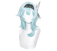 2 tipos Genshin Impact Eula Cosplay peluca juego Genshin Impact Cosplay Azul Mezcla Blanco Corto Resistente al Calor Pelo Sintético