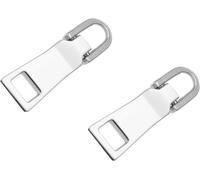 2 tiradores de cremallera plateados de repuesto para reparación de cremallera, pestaña deslizante de cremallera, para equipaje, mochila, chaqueta, maleta, abrigo, nociones de costura y suministros
