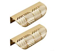 2 tiradores de gabinete con forma de hoja a base de zinc para puertas de muebles, cajones, estanterías y estantes de almacenamiento de utilidad (B)