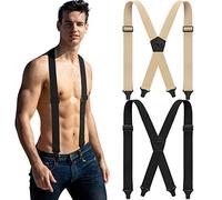 2 tirantes para debajo de la ropa para hombres, tirantes amigables con el aeropuerto, clips de plástico, para senderismo, tirantes ocultos para hombres, Forma de X, Taille unique