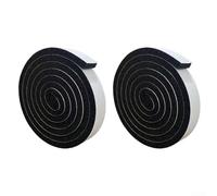 2 tiras de sellado de esponja autoadhesivas, corte personalizable, impermeable, resistente al viento, reducción de ruido, a prueba de polvo, para puertas y ventanas, 2 m de longitud (negro)