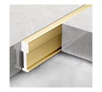 2 tiras de transición de suelo en forma de T de metal for puertas con juntas, moldura de borde de puerta for suelos y azulejos en cocinas, dormitorios y balcones.(Gold,2Pcs Length 110 cm)