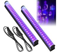 2 tiras LED de luz negra, 10 W, 28 cm, T8, USB, tubo de luz negra con interruptor, portátil, UV, LED, lámpara de luz negra para discoteca, Halloween, club, fiesta, iluminación de escenario