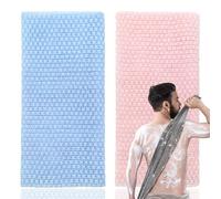 2 toallas exfoliantes japonesas, toalla de ducha exfoliante, paño exfoliante extra largo para hombres y mujeres, exfoliante corporal para limpieza y spa (azul + rosa)