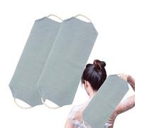 2 toallas para la espalda, 2 toallas de mano con asas, 45 x 20 cm, secado rápido, nailon elástico, correa de tirar, lavar nuestro paño, para limpiar profundamente tu piel para hombres y mujeres