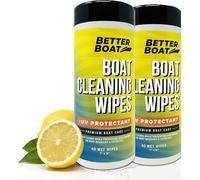 2 toallitas limpiadoras de barcos con protección UV, limpiador y protector de vinilo marino, para asientos de barco, cuero de coche, salpicadero, consola, suministros de limpieza interior y exterior