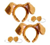 2 Tocados Con Forma De Animal Y 2 Pajaritas, Diademas Con Orejas De Burro, Accesorios De Maquillaje De Fiesta, Modelos Infantiles Para Adultos, Para Juegos De Rol.