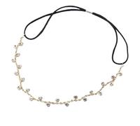 2 tocados de novia con cadena de cristal sencilla, accesorios for el cabello de boda for mujer, fiestas, viajes a la playa y bodas (dorado)(Gold)