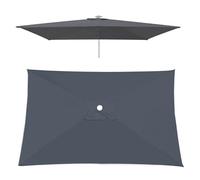 2 toldos rectangulares de repuesto para sombrilla compensada, poliéster impermeable UV30+ con 4/6/8 varillas, color gris, cubierta de parasol para patio